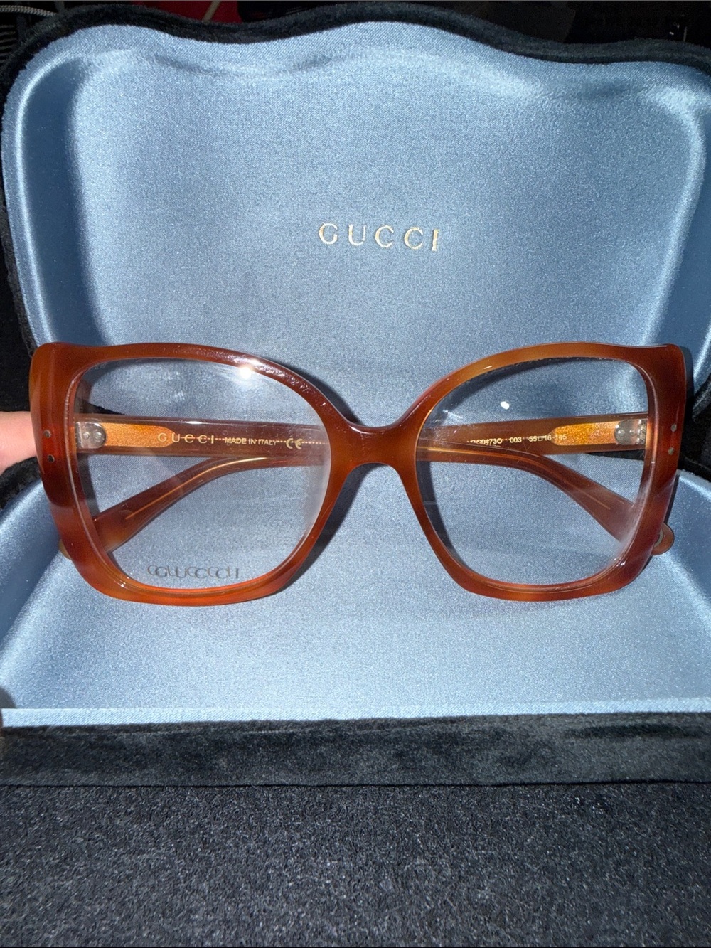 Gucci Oversized Square Eyeglasses in Brown Tortoise - GG04730